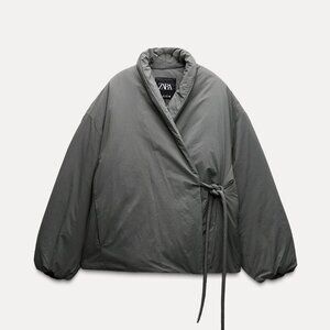 NWT WRAP FRONT KIMONO PUFFER JACKET